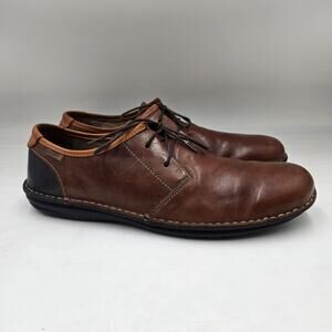 Pikolinos Santiago Oxford Brown Leather Men's Shoes Size 44 (US 10.5-11) Lace Up
